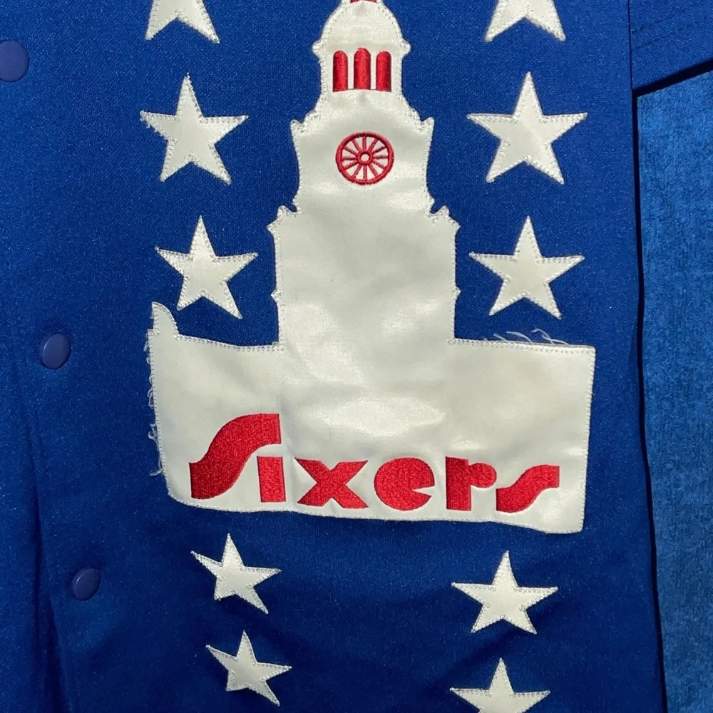 Authentic Mitchell & Ness NBA Philadelphia 76ers Player Courtside Jersey Size 54 - Picture 5 of 7